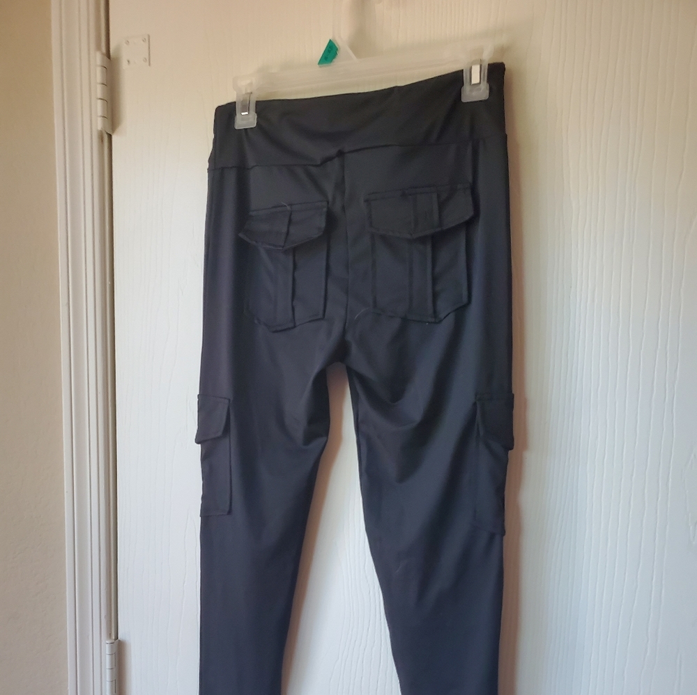 Black Athletic Pants with Side Pockets Size Large